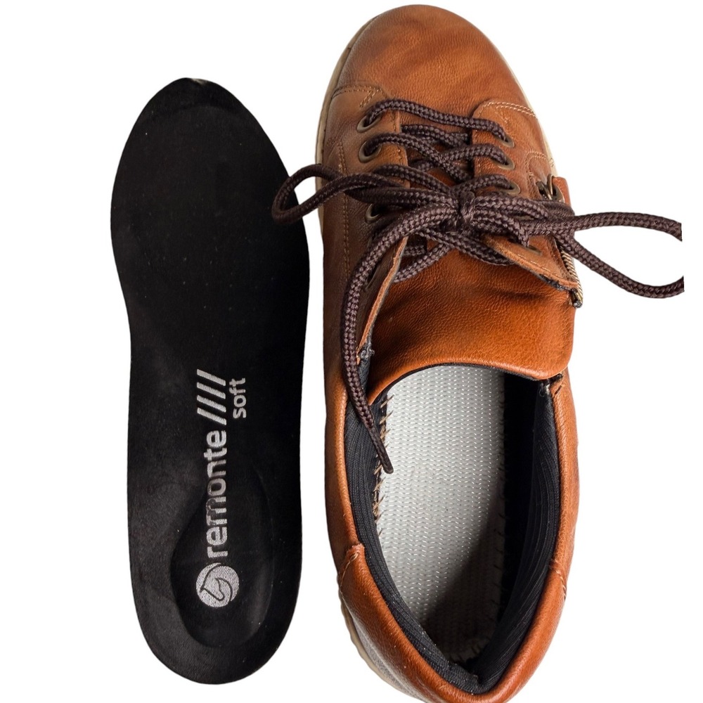 Remonte D0700 Maditta Cognac Leather RemonteTEX Zip Sneakers Women 7.5 EU38 - Picture 9 of 16